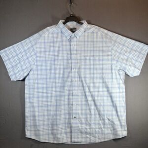 Ariat Pro Series Mens 3XL Button Up Short Sleeve Vented Blue Plaid Shirt